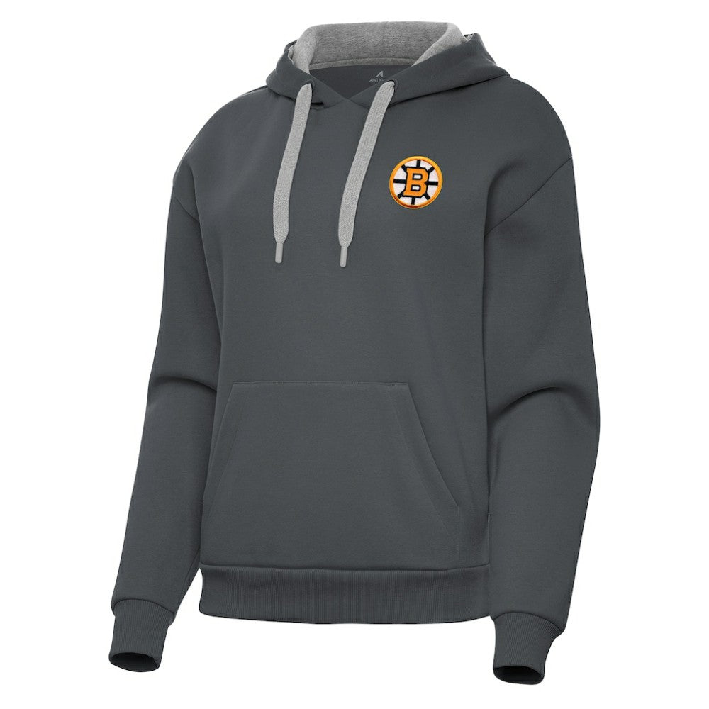 Boston Bruins Antigua Women's Victory Pullover Hoodie - Charcoal Hoodies