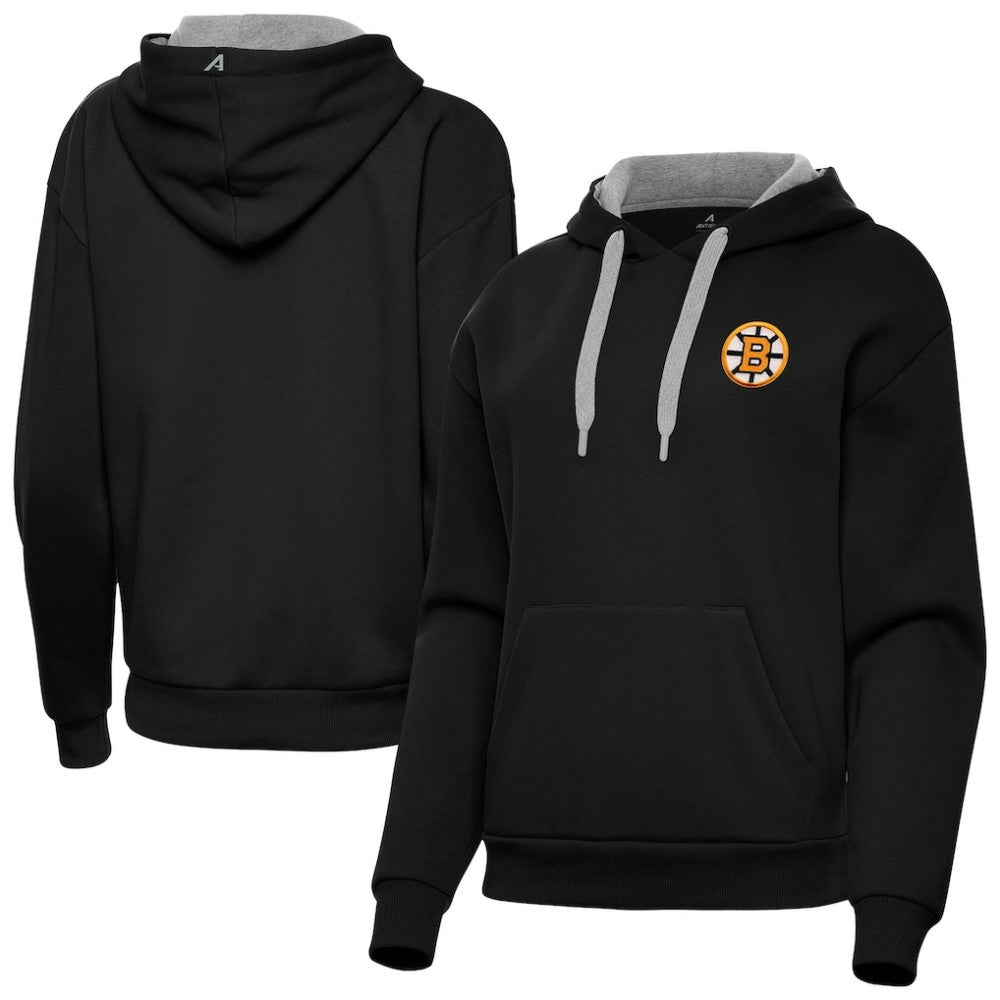 Boston Bruins Antigua Women's Victory Pullover Hoodie - Black Hoodies