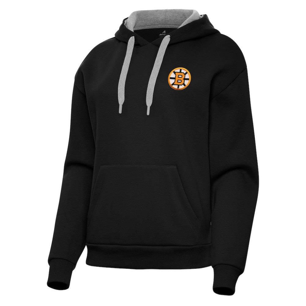 Boston Bruins Antigua Women's Victory Pullover Hoodie - Black Hoodies