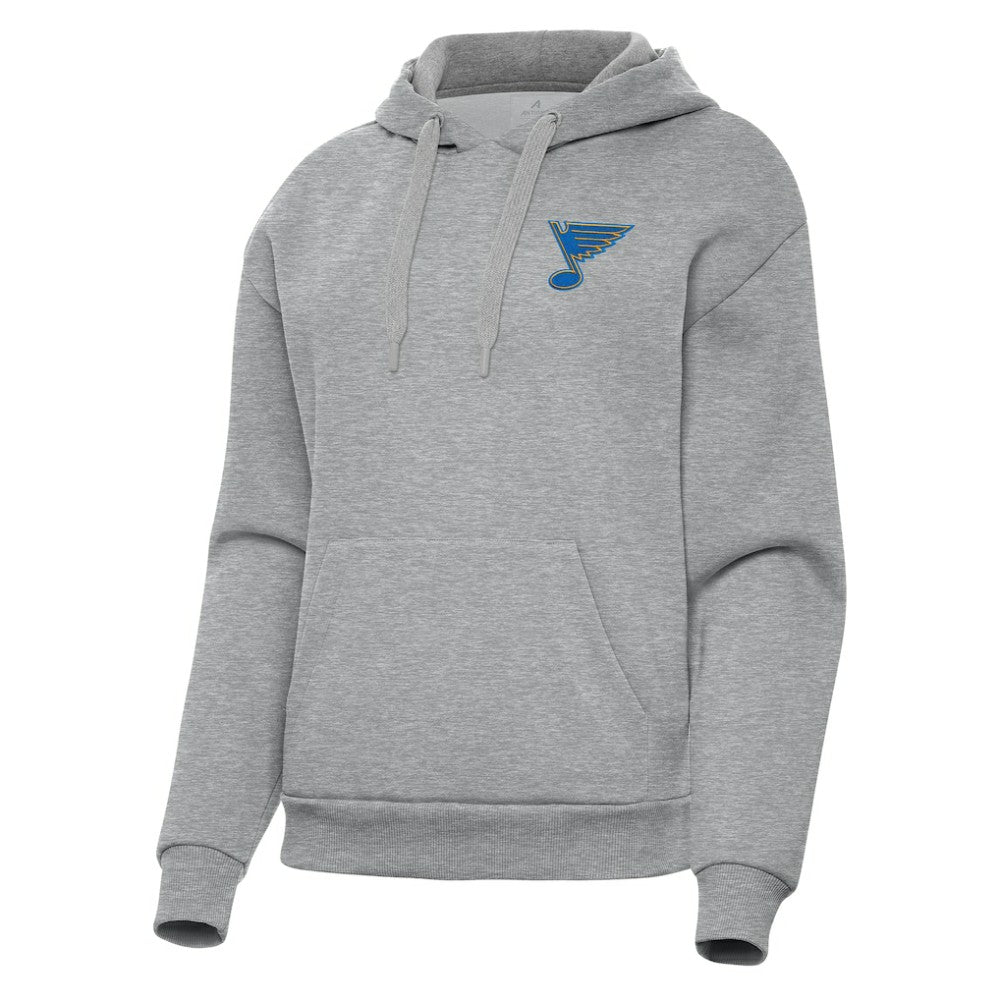 St. Louis Blues Antigua Women's Victory Pullover Hoodie - Heather Gray Hoodies
