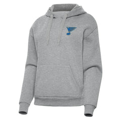 St. Louis Blues Antigua Women's Victory Pullover Hoodie - Heather Gray Hoodies