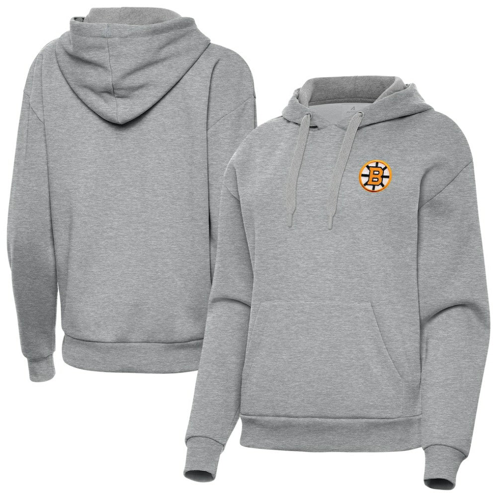 Boston Bruins Antigua Women's Victory Pullover Hoodie - Heather Gray Hoodies