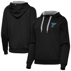 St. Louis Blues Antigua Women's Victory Pullover Hoodie - Black Hoodies