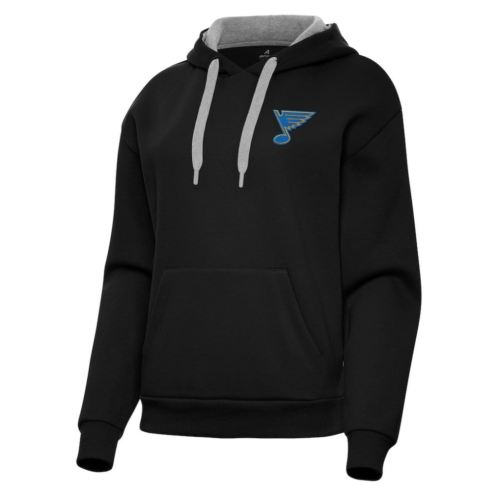 St. Louis Blues Antigua Women's Victory Pullover Hoodie - Black Hoodies