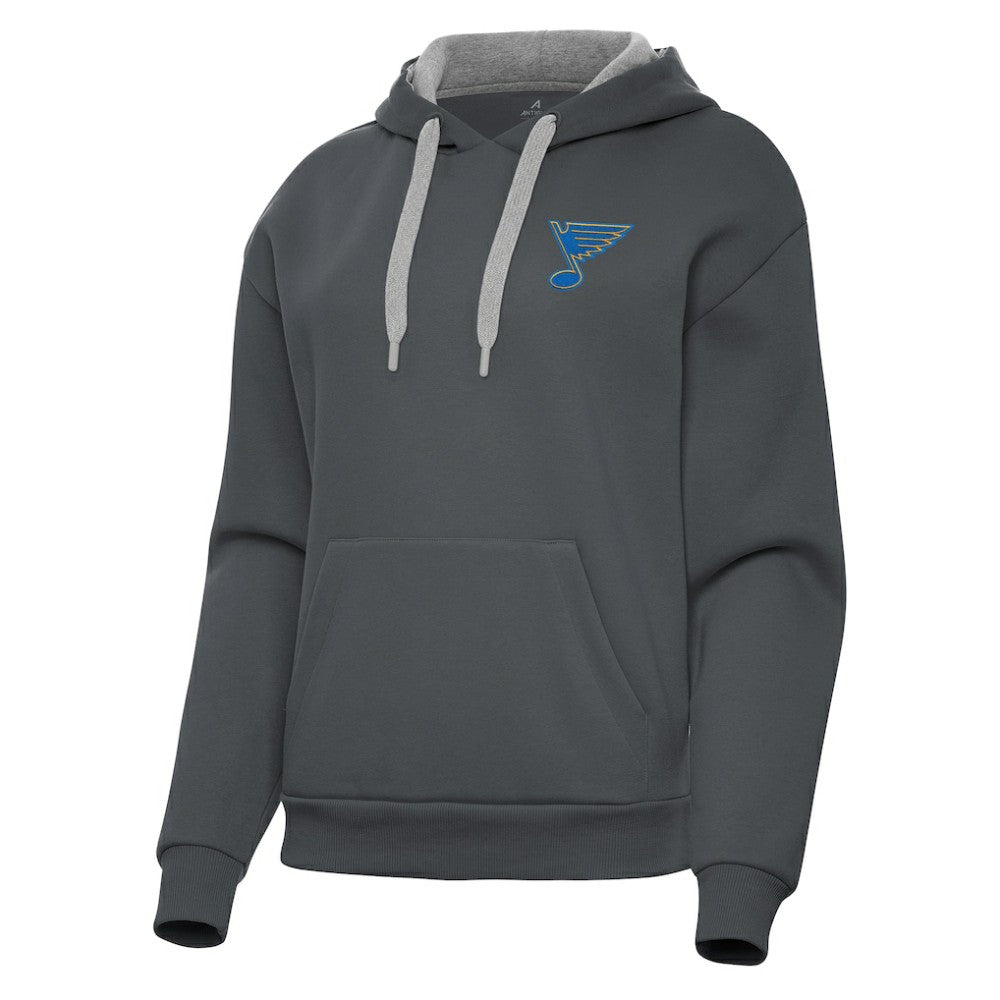 St. Louis Blues Antigua Women's Victory Pullover Hoodie - Charcoal Hoodies