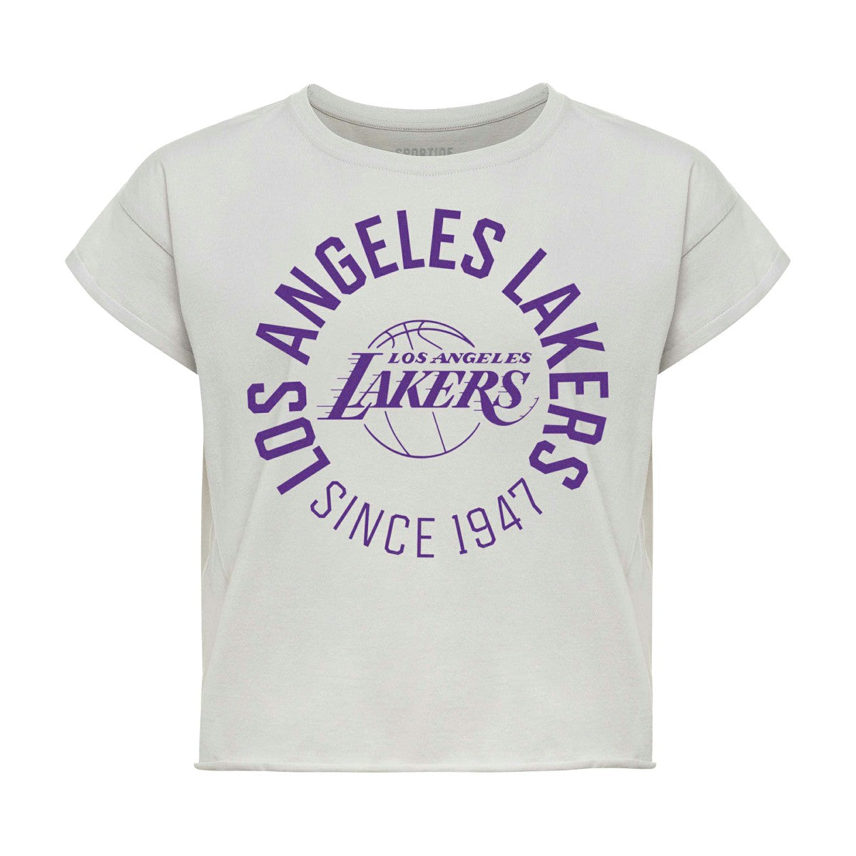 Los Angeles Lakers Sportiqe Women's Cropped Genuine Issue Collection Alana T-Shirt - Gray shop
