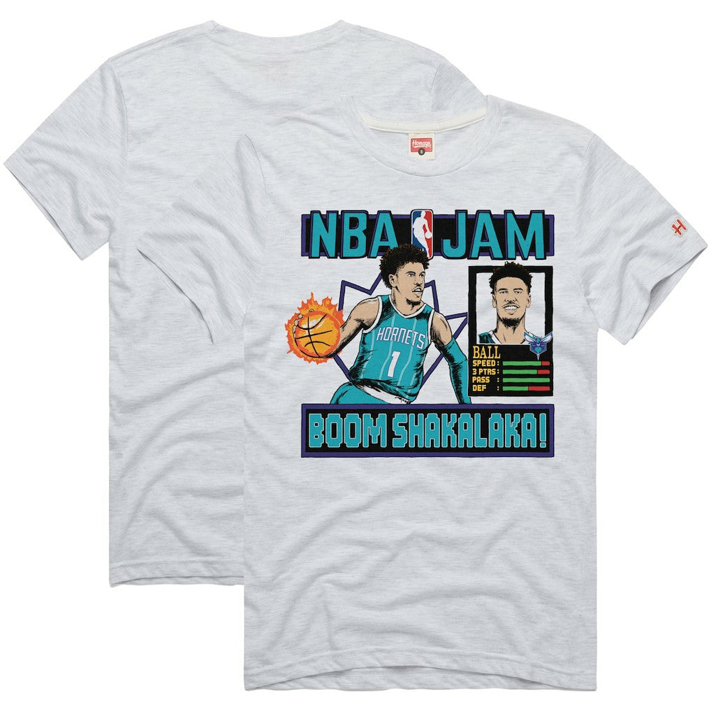 LaMelo Ball Charlotte Hornets Homage Unisex NBA Jam Tri-Blend T-Shirt - White on sale