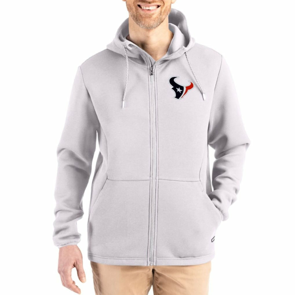 Houston Texans Cutter & Buck Roam Epic Comfort Recycled Full-Zip Hoodie Jacket - Gray outlet