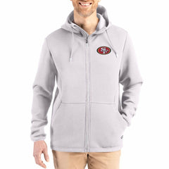 San Francisco 49ers Cutter & Buck Roam Epic Comfort Recycled Full-Zip Hoodie Jacket - Gray outlet