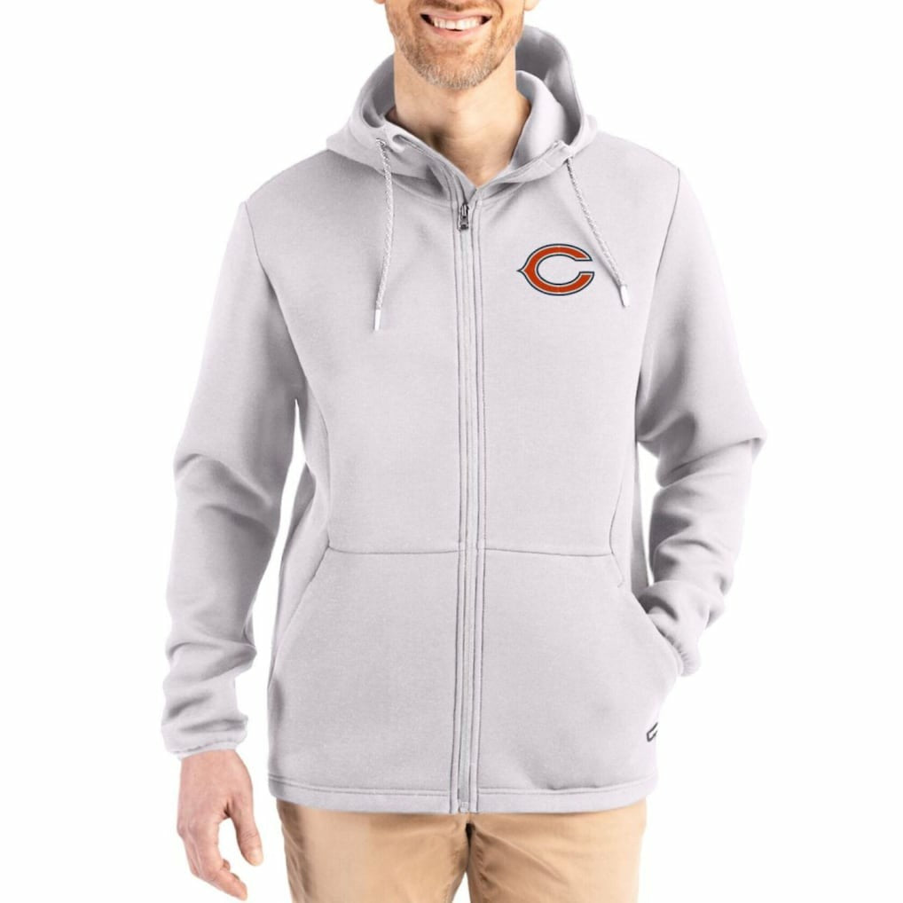 Chicago Bears Cutter & Buck Roam Epic Comfort Recycled Full-Zip Hoodie Jacket - Gray cheap
