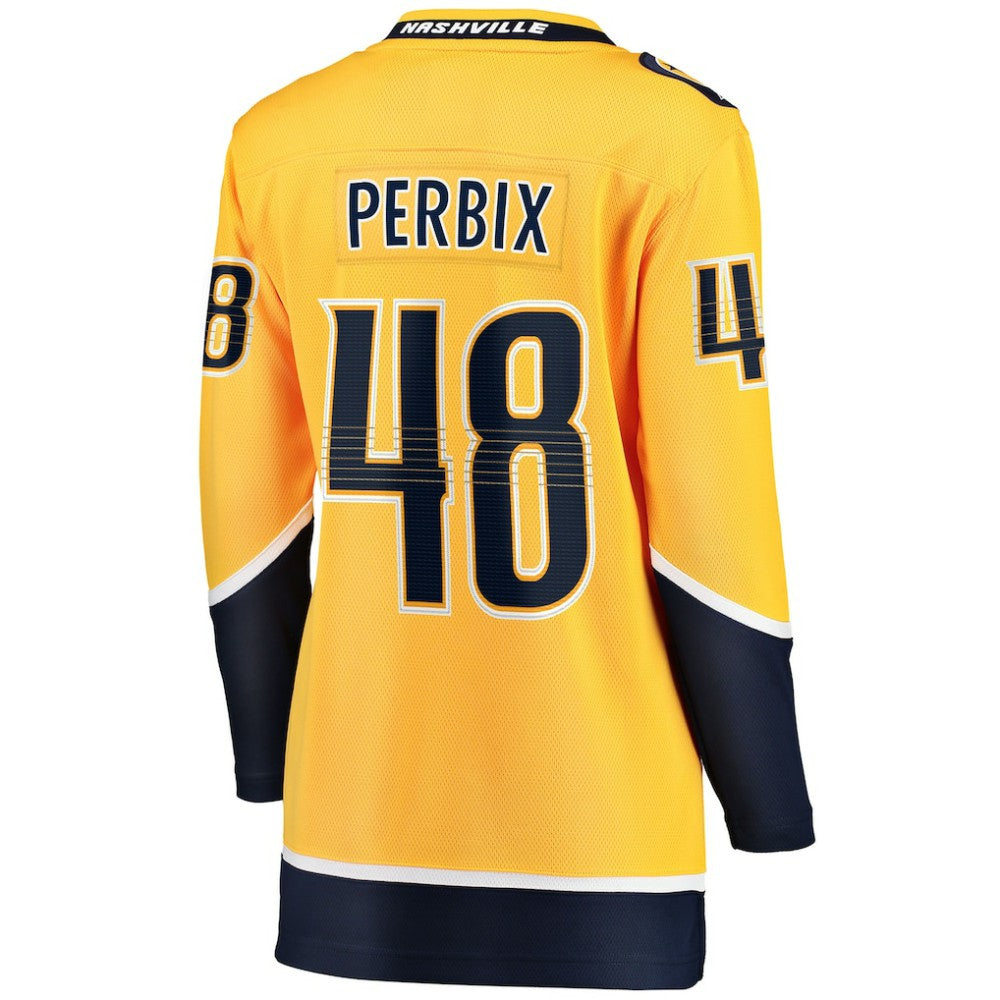 Nick Perbix Nashville Predators Fanatics Women's Home Breakaway Jersey - Gold Jerseys