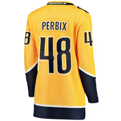 Nick Perbix Nashville Predators Fanatics Women's Home Breakaway Jersey - Gold Jerseys