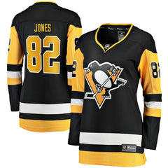 Caleb Jones Pittsburgh Penguins Fanatics Women's Home Breakaway Jersey - Black Jerseys