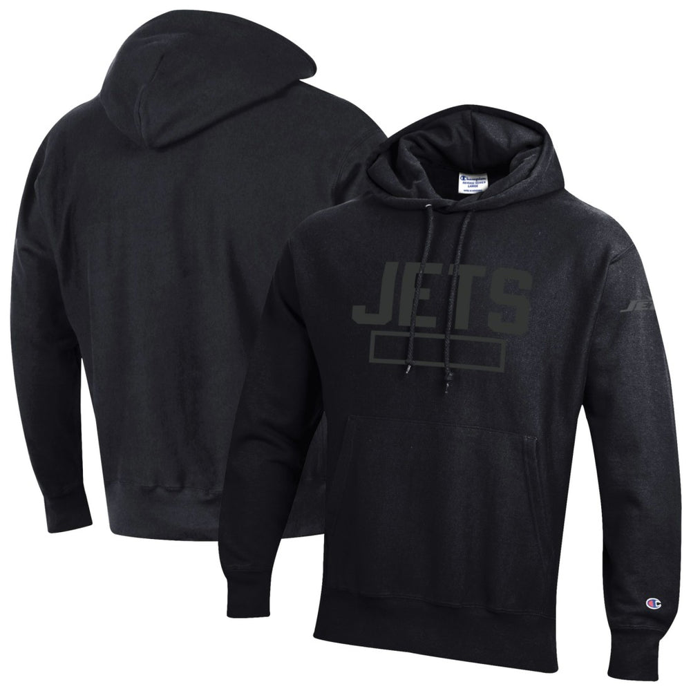 New York Jets Champion Tonal Reverse Weave Fleece Hoodie - Black on sale