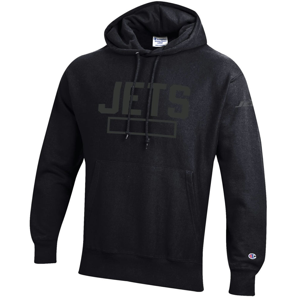 New York Jets Champion Tonal Reverse Weave Fleece Hoodie - Black on sale
