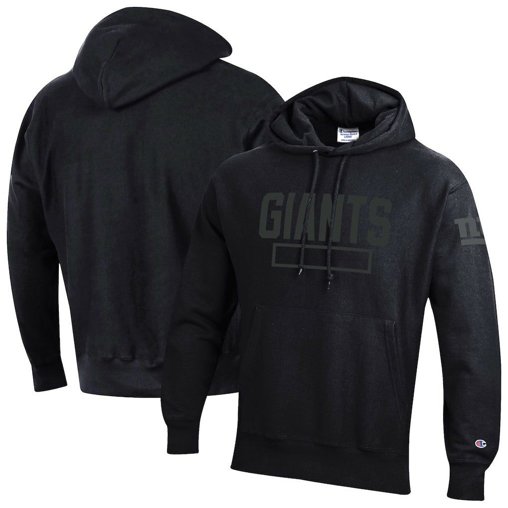 New York Giants Champion Tonal Reverse Weave Fleece Hoodie - Black outlet