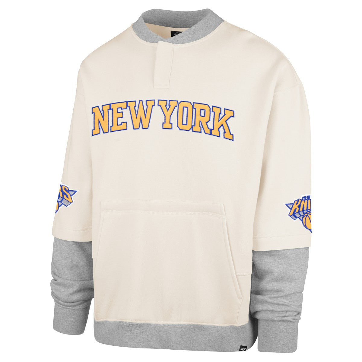 New York Knicks '47 Crossover Collection Trifecta Double Layered Fleece Sweatshirt - Cream outlet