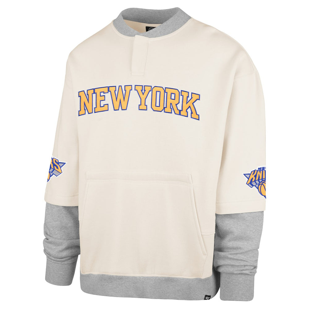 New York Knicks '47 Crossover Collection Trifecta Double Layered Fleece Sweatshirt - Cream outlet