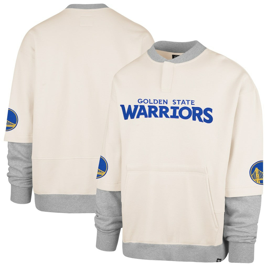 Golden State Warriors '47 Crossover Collection Trifecta Double Layered Fleece Sweatshirt sale - Cream cheap