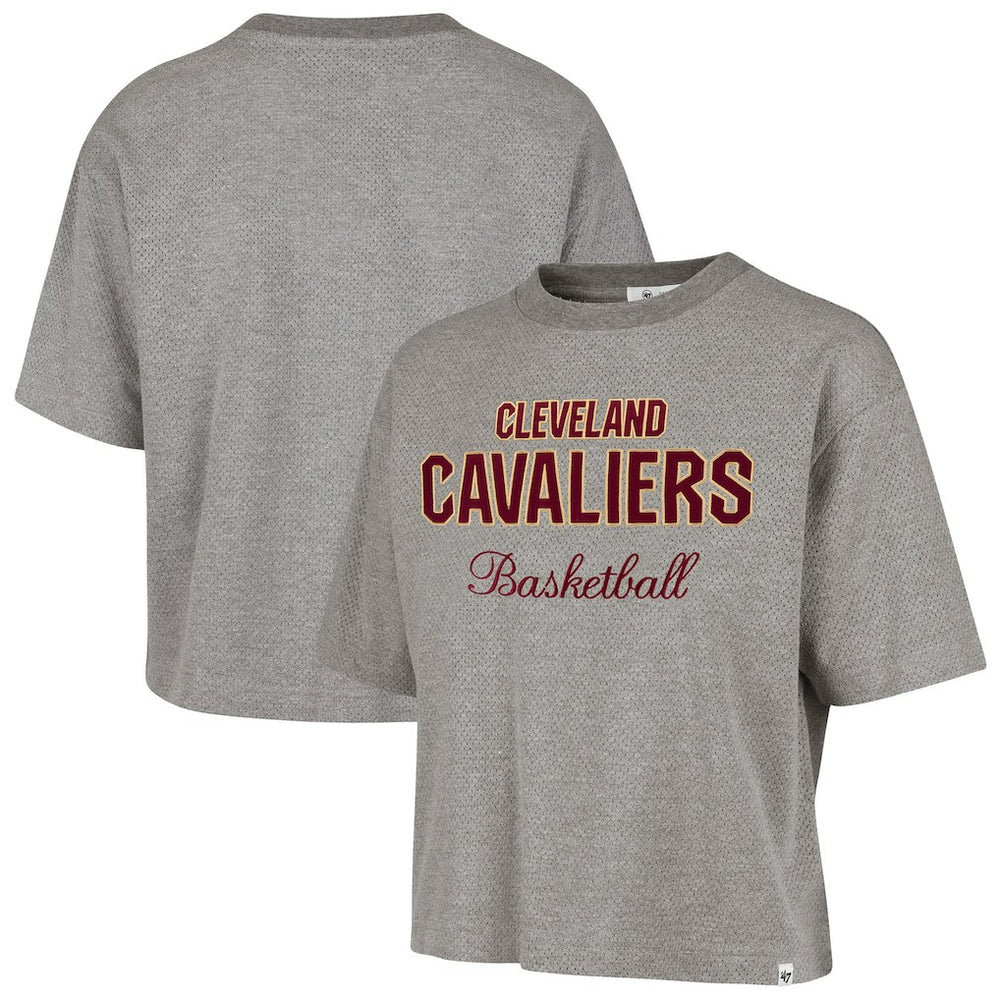 Cleveland Cavaliers '47 Women's Pivot Drop Needle Cropped T-Shirt sale - Gray discount