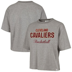 Cleveland Cavaliers '47 Women's Pivot Drop Needle Cropped T-Shirt sale - Gray discount