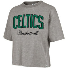 Boston Celtics '47 Women's Pivot Drop Needle Cropped T-Shirt - Gray for sale
