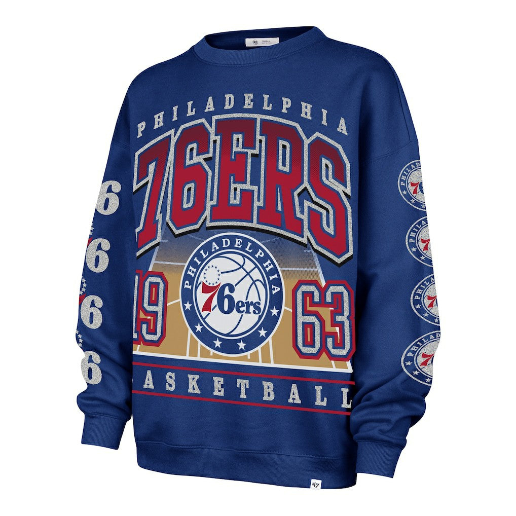 Philadelphia 76ers '47 Women's Go Big Oversized Sweatshirt - Royal discount