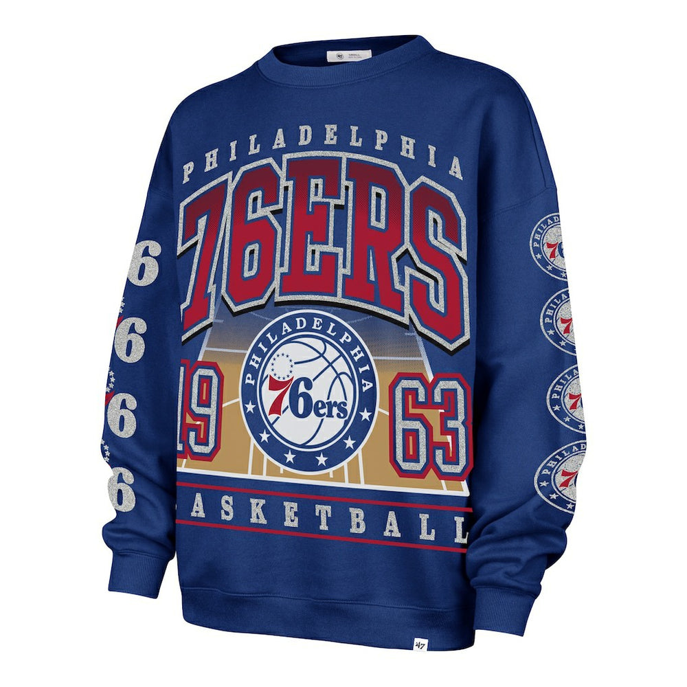 Philadelphia 76ers '47 Women's Go Big Oversized Sweatshirt - Royal discount
