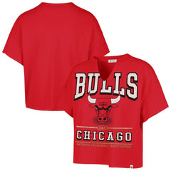 Chicago Bulls '47 Women's Elation Oversized Notch Neck T-Shirt sale - Red discount