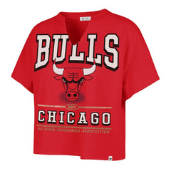 Chicago Bulls '47 Women's Elation Oversized Notch Neck T-Shirt sale - Red discount