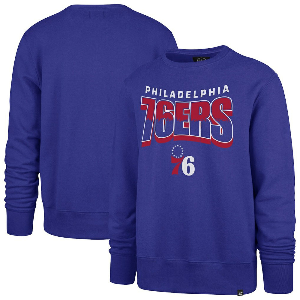 Philadelphia 76ers '47 Unisex Brush By Headline Crewneck Sweatshirt - Royal discount