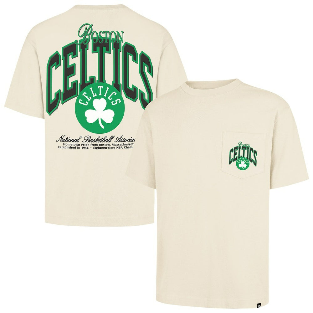 Boston Celtics '47 Unisex Crossover Collection Foundation Pocket T-Shirt - Cream on sale