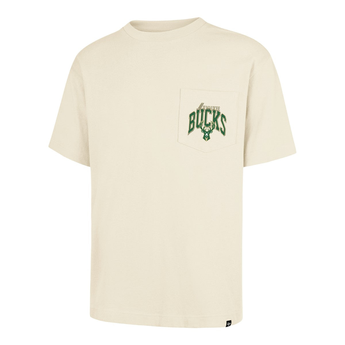 Milwaukee Bucks '47 Unisex Crossover Collection Foundation Pocket T-Shirt - Cream sale