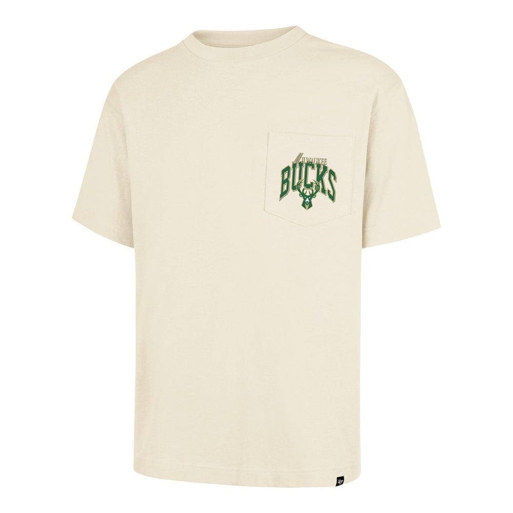 Milwaukee Bucks '47 Unisex Crossover Collection Foundation Pocket T-Shirt - Cream sale