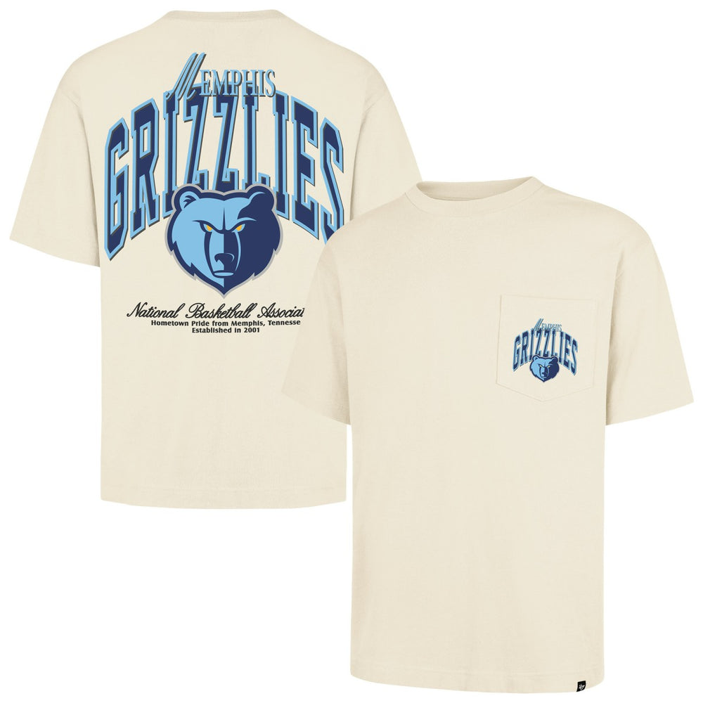 Memphis Grizzlies '47 Unisex Crossover Collection Foundation Pocket T-Shirt - Cream for sale