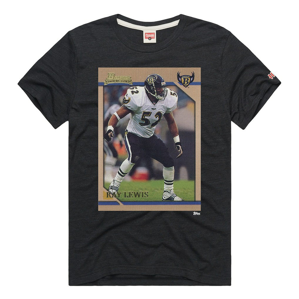 Ray Lewis Baltimore Ravens Homage Unisex NFL Topps Trading Card Tri-Blend T-Shirt - Charcoal cheap