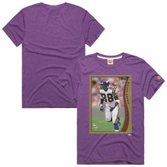 Randy Moss Minnesota Vikings Homage Unisex NFL Topps Trading Card Tri-Blend T-Shirt - Purple cheap