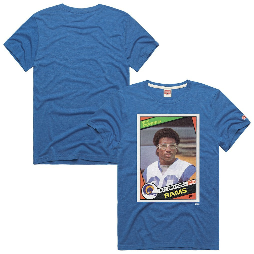 Eric Dickerson Los Angeles Rams Homage Unisex NFL Topps Trading Card Tri-Blend T-Shirt - Royal online