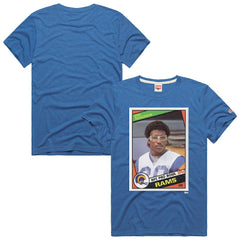 Eric Dickerson Los Angeles Rams Homage Unisex NFL Topps Trading Card Tri-Blend T-Shirt - Royal online
