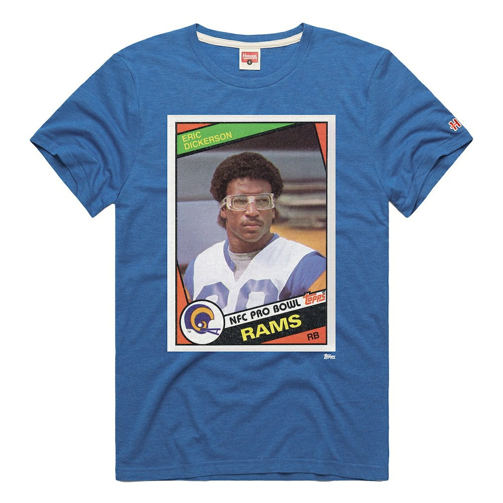 Eric Dickerson Los Angeles Rams Homage Unisex NFL Topps Trading Card Tri-Blend T-Shirt - Royal online