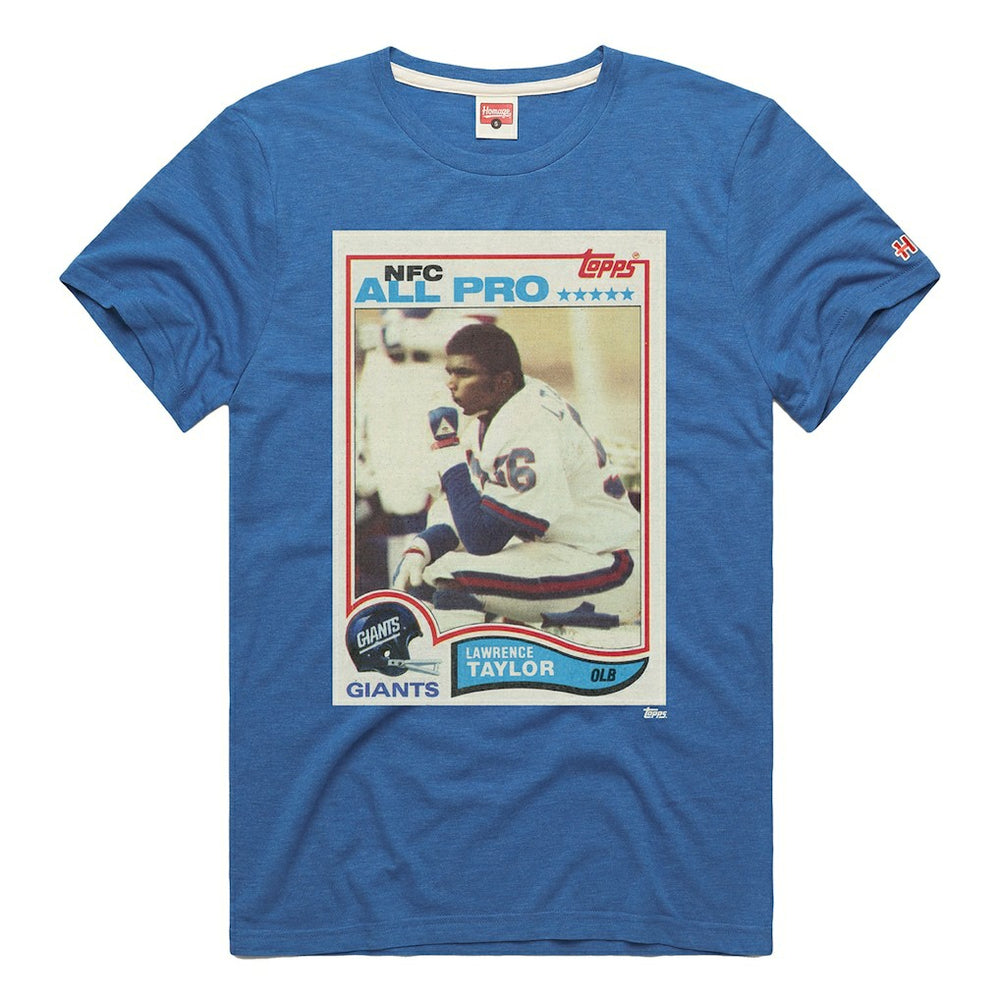 Lawrence Taylor New York Giants Homage Unisex NFL Topps Trading Card Tri-Blend T-Shirt - Royal cheap
