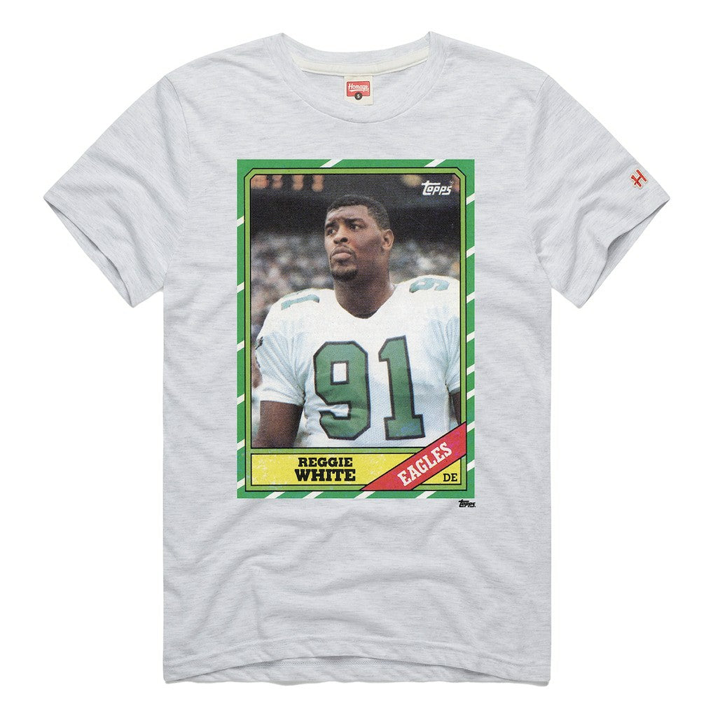 Reggie White Philadelphia Eagles Homage Unisex NFL Topps Trading Card Tri-Blend T-Shirt - Gray sale