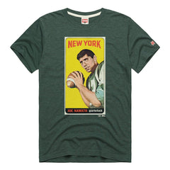 Joe Namath New York Jets Homage Unisex NFL Topps Trading Card Tri-Blend T-Shirt - Green discount