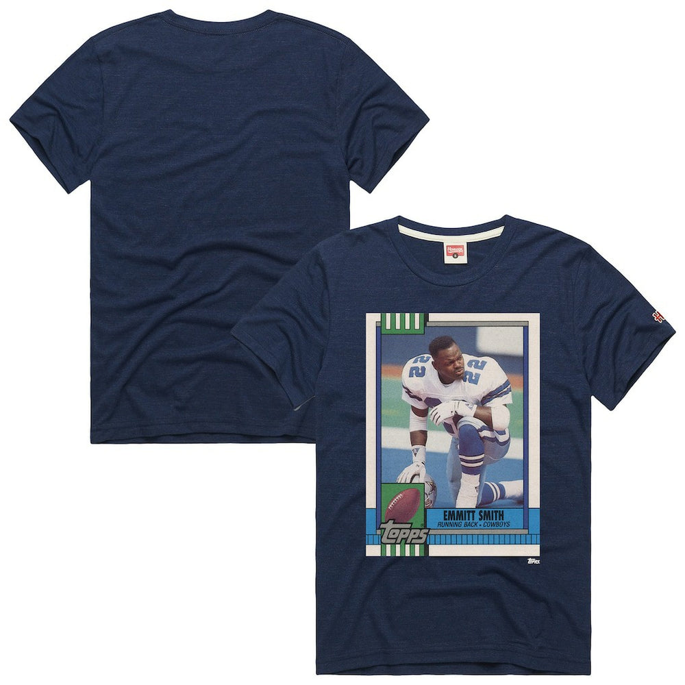 Emmitt Smith Dallas Cowboys Homage Unisex NFL Topps Trading Card Tri-Blend T-Shirt - Navy online