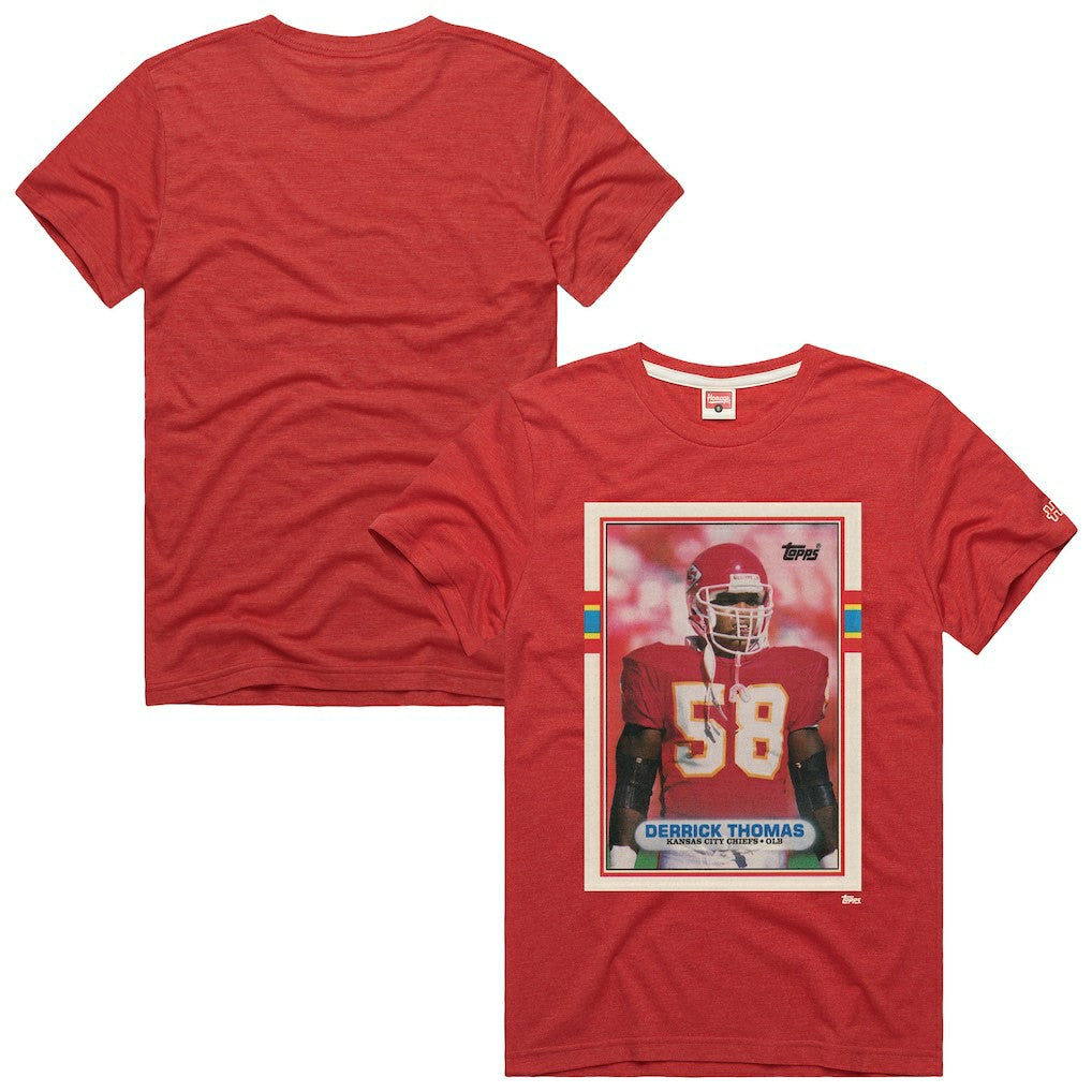Derrick Thomas Kansas City Chiefs Homage Unisex NFL Topps Trading Card Tri-Blend T-Shirt - Red online