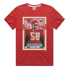 Derrick Thomas Kansas City Chiefs Homage Unisex NFL Topps Trading Card Tri-Blend T-Shirt - Red online
