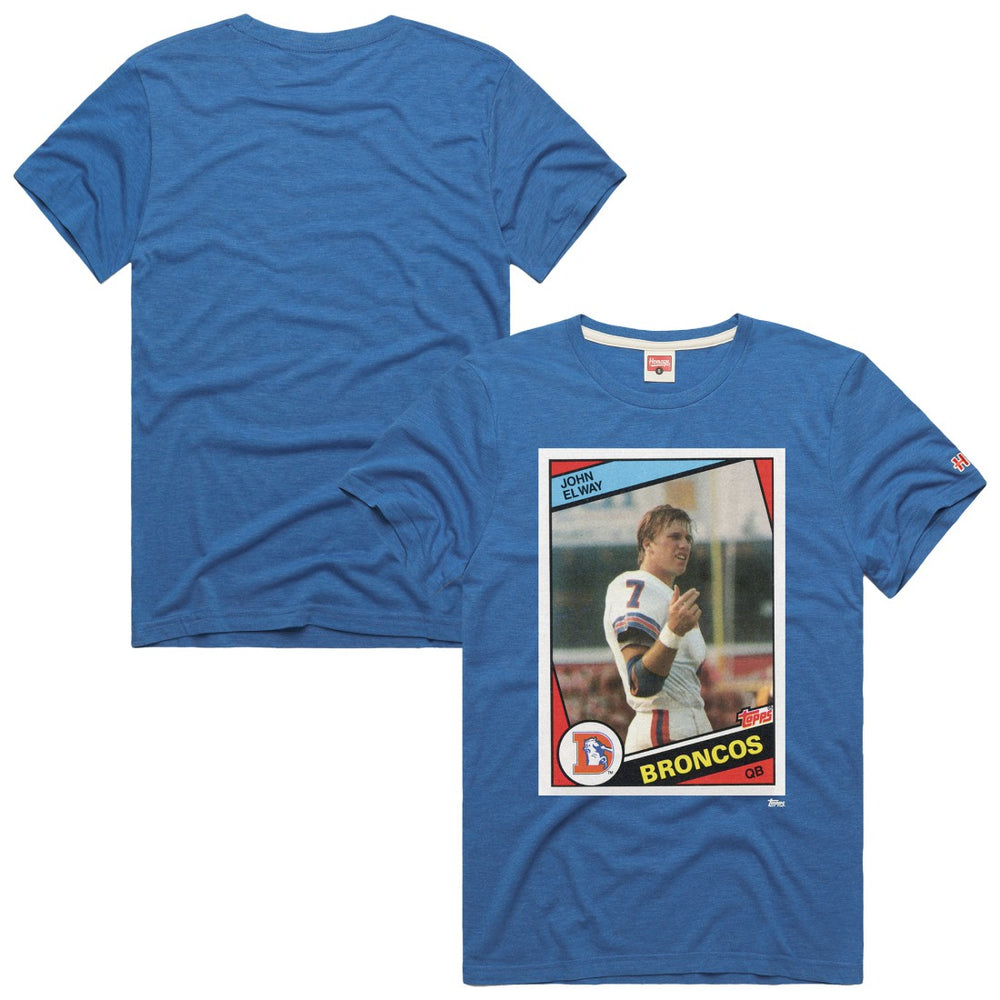 John Elway Denver Broncos Homage Unisex NFL Topps Trading Card Tri-Blend T-Shirt - Royal for sale