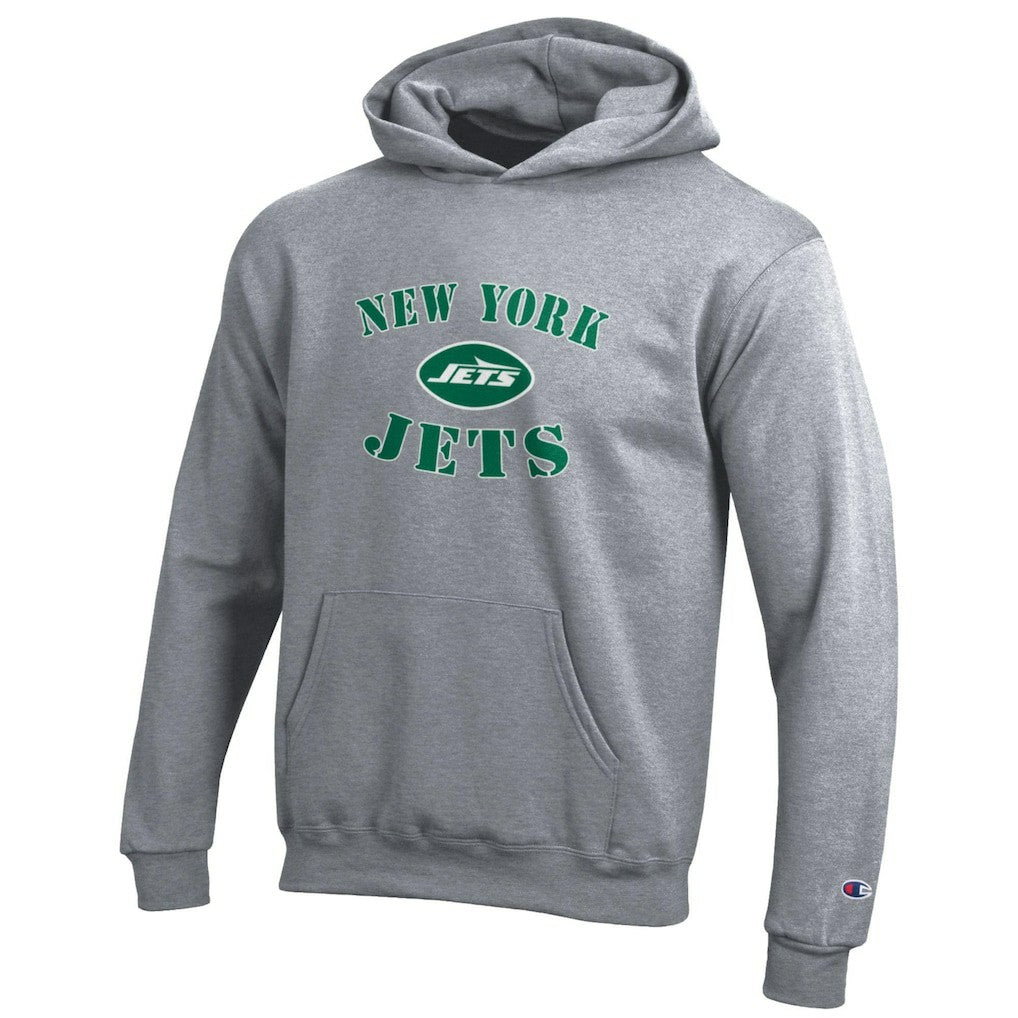 New York Jets Champion Youth Powerblend Fleece Hoodie - Gray outlet
