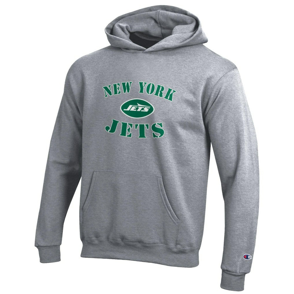 New York Jets Champion Youth Powerblend Fleece Hoodie - Gray outlet