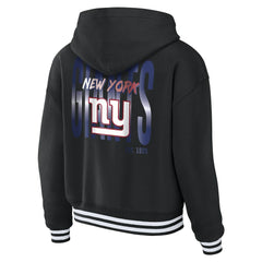 New York Giants WEAR by Erin Andrews Women's Lace-Up Fleece Hoodie - Black for sale